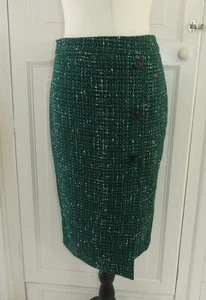 BNWT Principles Green Tweed Lined Pencil Skirt UK 10 - Picture 1 of 6