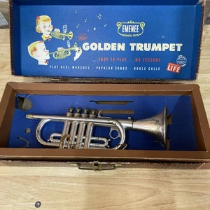 Vintage Emenee The Golden Trumpet - Musical Toys New York NO MOUTHPIECE - Picture 1 of 16