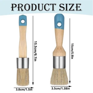 2er Pack Kreide und Wachs Farbe Borsten Pinsel für Holz Möbel Home Wand Dekor Werkzeug - Bild 1 von 7