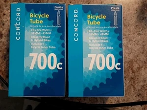 🚴PAIR, TWO (2) CONCORD BICYCLE INNER TUBEs, 700c x 35/43 (PRESTA VALVE)🚲 - Picture 1 of 7