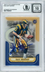 1999 Playoff Momentum SSD #144 Kurt Warner RC Rams BGS Autograph 10 - Bild 1 von 2