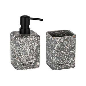 TOM TAILOR Bad Accessoires Set Terrazzo Zahnputzbecher Seifenspender Polyresin - Bild 1 von 8