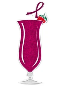 Burgundy Awareness Ribbon Pin Hurricane Glass Tropical Cancer Cause Sparkle New - Picture 1 of 6