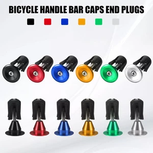 2x Fahrrad Rennrad Fahrradgriffe Lenkerstopfen Endstopfen Aluminium Endkappen - Bild 1 von 16