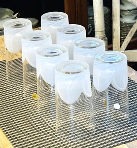 CRISTAL D'ARQUES LOT SET 8 GLASSES FLORENCE PATTERN 1989-2012 FRANCE FRENCH NEW - Picture 1 of 4