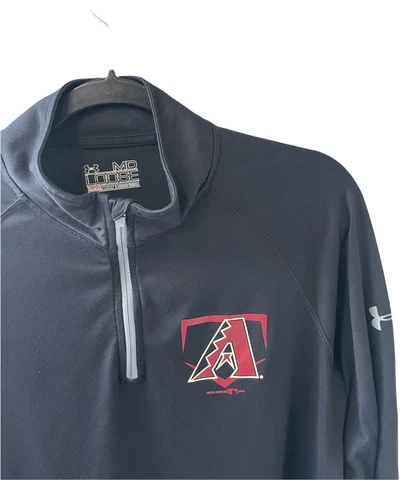 Arizona Diamondbacks Sweatshirt Mens Medium Black Lightweight Loose Under Armour Cover
