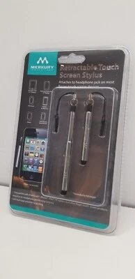 MERKURY Caneta Touch Screen Retrátil 2 PACOTES Ponta Macia 3.5mm Armazenamento FRETE GRÁTIS - Imagem 1 de 3