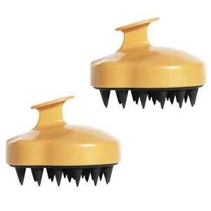 2 Cuidado del cuero cabelludo y masajeador de cabello cepillo de ducha de crecimiento cabezal de cuero cabelludo (dorado) - Imagen 1 de 8