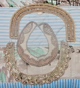 3 Beaded &Pearls Sweater   Collars  Fashion 1940's Japan - Picture 1 of 5