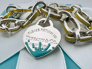 Return To Tiffany blau Emaille Splash Herz Charm - Bild 1 von 5