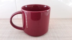 Starbucks 2013 Mug Ceramic Coffee  Red Burgundy Maroon White Etched Logo 14 oz - Picture 1 of 6