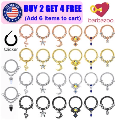 Pendientes Daith Aro Labio Oreja Aro Labio Oreja Clicker Tabique Acero 16G Foto 1 de 4