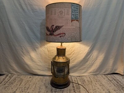  32” Maritime Ship Brass Electrified Oil Lantern Lamp 1938 Vintage Antique Rare - Image 1 of 4
