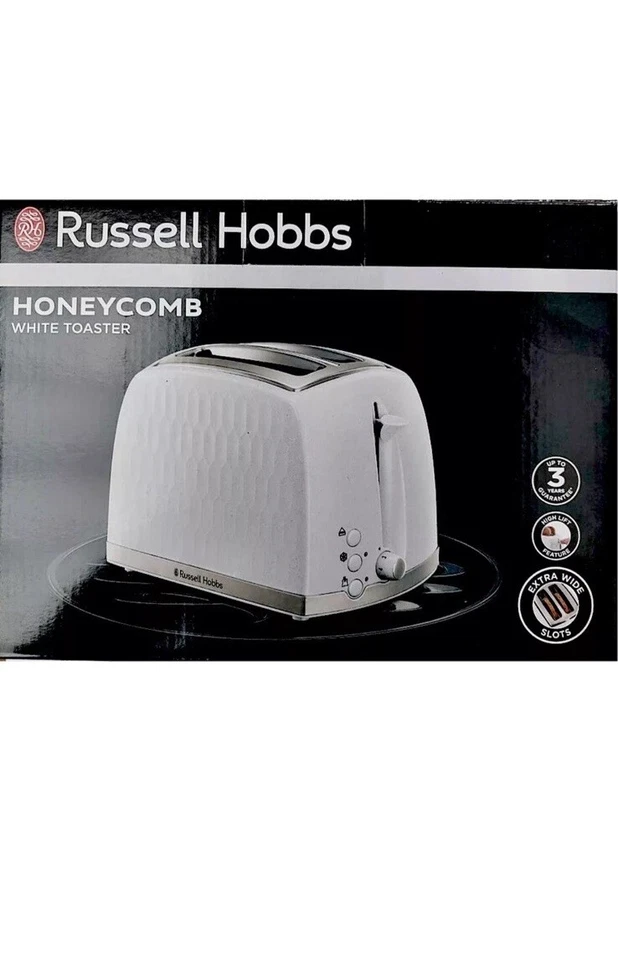 Russell Hobbs Honeycomb 26060 / 26062 2 Slice Toaster White - Image 1 of 1