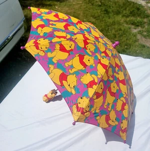 Disney Winnie Puuh Kinder Vintage Regenschirm, Figurengriff, Magenta, Fucshia - Bild 1 von 12