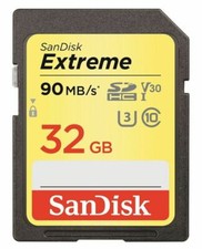 SanDisk Extreme 32GB SD Class 10 SDHC Memory Card - SDSDXVE-032G-GNCIN