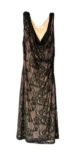 Graham & Spencer/Samtmarke gerafftes schwarzes Spitzenkleid M - Bild 1 von 7