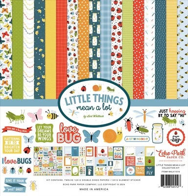 Echo Park LITTLE THINGS Mean A LOT 12x12 Collection Kit Scrapbook Journal Bugs - Image 1 of 4