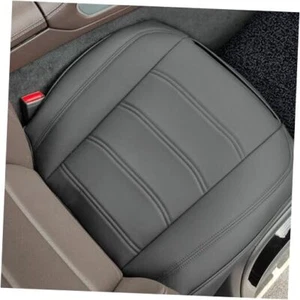 Faux Leather Front Car Seat Covers Bottom Seat Cushion Covers, Anti-Slip Grey - Picture 1 of 8