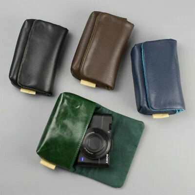 Leather Camera Bag Pouch For Sony RX100 M2 M3 M4 M5 Rioch GR GR2 G7X G9X LX5 X07 - Image 1 of 4