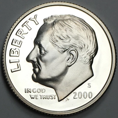 2000-S Silver Proof Dime - 90% Silver - (UNC) KM#195b - D00SS Cover