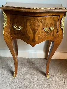 Vintage Early 20th Century Louis XIV Style Walnut Burl Veneer Table de Chevet - Picture 1 of 11