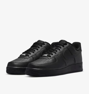 UK Size_9 Black Nike Air Force 1'07 Trainers lot  Gym Sneakers  - Picture 1 of 4