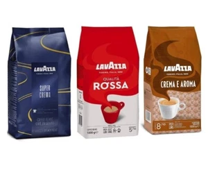 LAVAZZA COFFEE BEANS 1KG – QUALITÀ ROSSA, SUPER CREMA, CREMA E AROMA (BROWN) - Picture 1 of 5