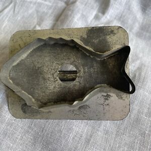 Antique Primitive Tin FISH Cookie Cutter with Handle