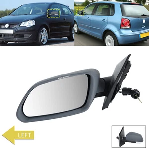 Außenspiegel Links Manuell+Blinker für VVW Polo 2006 9A Asphärisch Spiegelglas - Bild 1 von 12