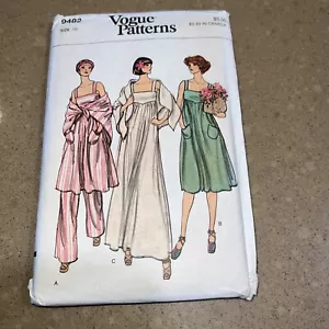 Vogue Patterns 9482 Misses Sz 10 Flared Dress Fitted Bodice Pants Shawl Uncut - Picture 1 of 7
