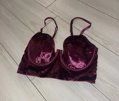 Victoria's Secret очень сексуальный балконет бюстгальтер длинная линия бархата UW женщин 34C фиолетовый - Изображение 1 из 4