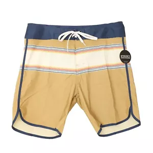 EZEKIEL Men's Wetlands Swim Trunks Board Shorts 34 Striped Amber Multi NWT B80 - Picture 1 of 6