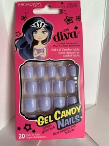 Little Diva Manicure Bambina Press-On Viola Glitter Shimmer  - Foto 1 di 1