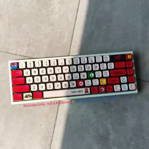 Mario Red Keycaps Set PBT Dyesub Transparent for Cherry MX Mechanical Keyboards - Picture 1 of 12