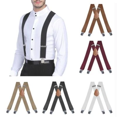 Heavy Duty Braces Suspenders 3.5cm Wide Elastic Trouser Braces  Work Outdoor - image 1 of 4
