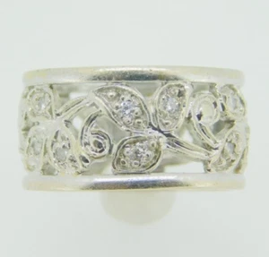 14k White Gold Eternity Genuine Natural Diamond Ring Band 10mm (#J4223) - Picture 1 of 7
