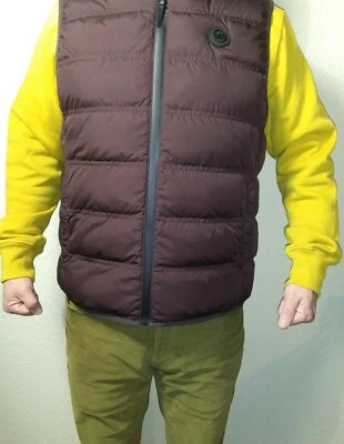 NWT Michael Kors Men's Quilted Puffer Vest.  medium.  Maroon - Image 1 of 4