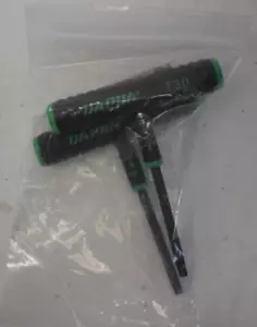 Lot of 2 Dapra T30 T Handle Torx Star Wrenches USA Made Black/Green Tools - Picture 1 of 5