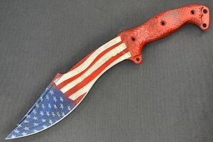 Busse Fusion Battle Huck Fin .26" Red/White/Blue American Flag Cerakote INFI  - Picture 1 of 12
