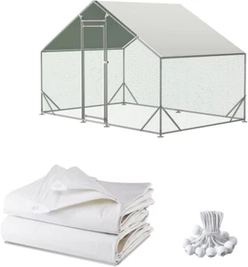 Impermeable y UV, 11.3 * 6.3 PIES Cubierta para Correr Pollo para Invierno con Ball Bungees  - Imagen 1 de 12