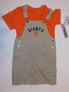 San Francisco Giants Toddler Boys Shortalls Overalls  Sizes 2T , 3T or 4T NWT - Picture 1 of 3