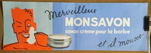 Affiche originale ancienne MONSAVON savon crème pour la barbe /RS179 - Picture 1 of 1