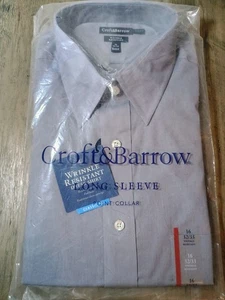 Croft & Barrow - Camisa de vestir resistente a las arrugas cuello punta LS - Gris - 16-32-33 - Imagen 1 de 5