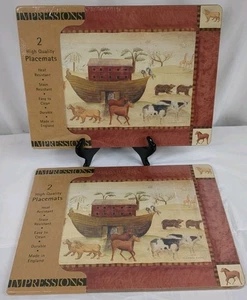 Impressions NEW 4-Hardboard Placemats NOAHS CREW Heat Resistant Made In England  - Picture 1 of 5
