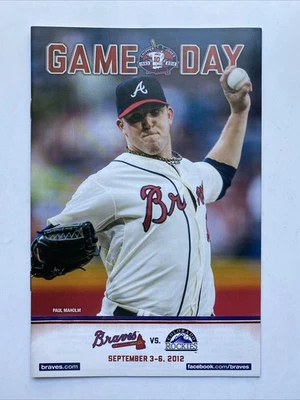 PAUL MAHOLM Atlanta Braves Baseball 2012 Gameday Program SGA Turner Field COL - Image 1 of 2