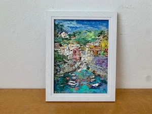 Riomaggiore Italy Village Oil Painting On Canvas Board Cinque Terre Landscape - Picture 1 of 8