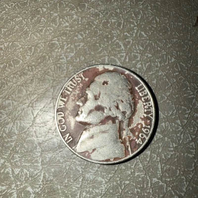 RARE 1964 Jefferson Nickel *NO MINT MARK* Shaded in color  both sides  - Image 1 of 3