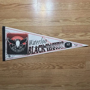 Waterloo Black Hawks USHL Hockey Pennant Flag WinCraft Made in USA - Picture 1 of 3