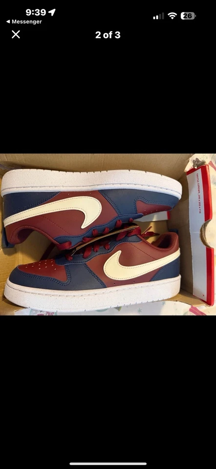 Tênis juvenil Nike Court Borough Low Recraft branco/rosa, tamanho 7 - Imagem 1 de 3